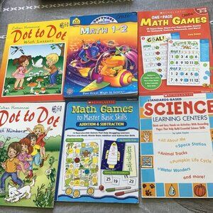 Lot of Grades 1-3 Math & Science Workbooks (all unused)--Homeschool
